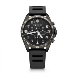 Montre homme chronographe victorinox fieldforce sport silicone noir 241926.1 - montres-homme - edora - 0