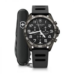 Montre homme chronographe victorinox fieldforce sport silicone noir 241926.1 - montres-homme - edora - 4