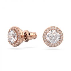 Puces femme swarovski una métal plaqué doré rose  et oxydes 5636275 - puces - edora - 2