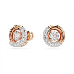 Puces femme swarovski dextera métal plaqué doré rose et cristaux 5692258 - puces - edora - 2