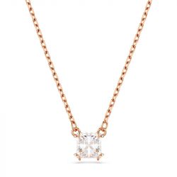 Collier femme swarovski stilla métal plaqué doré rose et oxydes 5701904 - colliers-femme - edora - 0