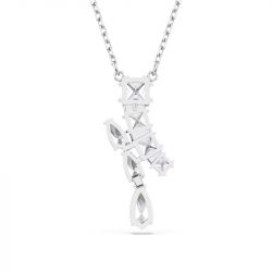 Collier femme swarovski matrix métal rhodié et oxydes 5700420 - colliers-femme - edora - 2