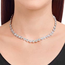 Collier femme swarovski tennis una angelic métal rhodié et cristaux 5117703 - colliers-femme - edora - 1