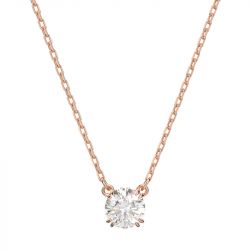 Collier femme swarovski stilla métal doré rose et oxydes 5636710 - colliers-femme - edora - 0