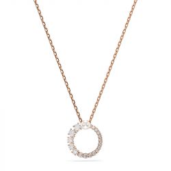 Collier femme swarovski matrix métal doré rose et cristaux 5692265 - colliers-femme - edora - 0