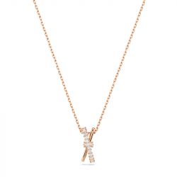 Collier femme swarovski hyperbola métal doré rose et oxydes 5689788 - colliers-femme - edora - 0