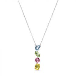 Collier femme swarovski gema en y métal rhodié et cristaux 5692421 - colliers-femme - edora - 0