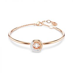 Bracelet femme jonc dextera 
 swarovski métal plaqué doré rose et cristaux 5692259 - bracelets-femme - edora - 0