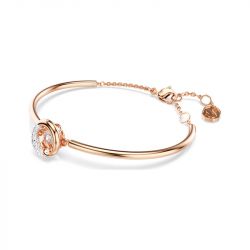 Bracelet femme jonc dextera 
 swarovski métal plaqué doré rose et cristaux 5692259 - bracelets-femme - edora - 2