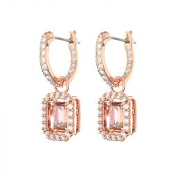 Boucles d'oreilles femme swarovski una métal doré rose et cristaux 5649474 - boucles-d-oreilles-femme - edora - 3