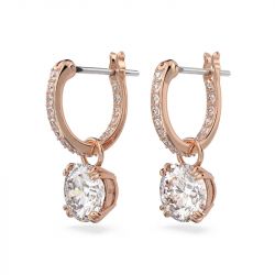 Boucles d'oreilles femme swarovski stilla métal doré rose et cristaux 5639975 - boucles-d-oreilles-femme - edora - 2