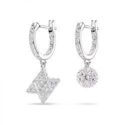 Boucles d'oreilles femme swarovski dextera métal rhodié blanc et cristaux 5693194 - boucles-d-oreilles-femme - edora - 3