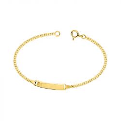 Bracelet bébé gourmette edora or 750/1000 jaune edobk30bbr-14 - gourmettes - edora - 0