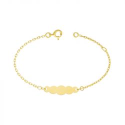 Bracelet bébé gourmette nuage edora or 750/1000 jaune chaîne forçat edof50bbn-14 - gourmettes - edora - 0