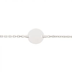 Bracelet bébé gourmette edora or 750/1000 blanc chaîne forçat edof75gb7-14 - gourmettes - edora - 1