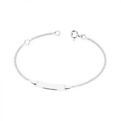 Bracelet bébé gourmette edora or 750/1000 blanc chaîne gourmette edog40grbbr-14 - gourmettes - edora - 0