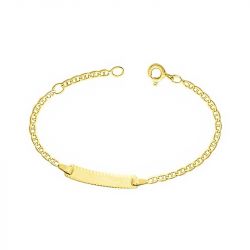 Bracelet bébé gourmette edora or 375/1000 jaune maille marine edo630006-13 - gourmettes - edora - 0