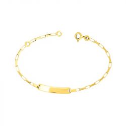 Bracelet bébé gourmette edora or 375/1000 jaune edo9kl221-14 - gourmettes - edora - 0