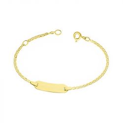 Bracelet bébé gourmette edora or 375/1000 jaune maille marine edo630007-13 - gourmettes - edora - 0