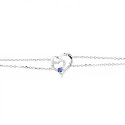 Bracelet femme double coeurs edora argent 925/1000 et spinelle bleue edo70300177 - bracelets-femme - edora - 2