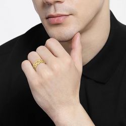 Bague homme hugo boss acier doré taille m 1580446m - bagues-homme - edora - 1