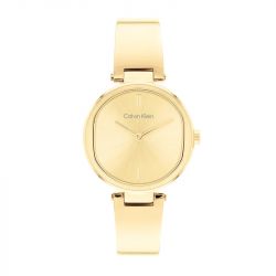 Montre femme sculptural calvin klein acier doré 25200309 - montres-femme - edora - 0