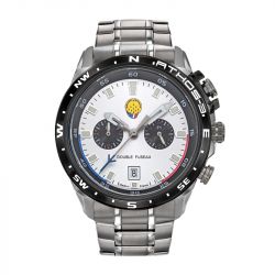 Montre homme double fuseau horaire patrouille de france acier argenté 668114 - montres-homme - edora - 0