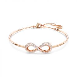 Bracelet femme jonc hyperbola swarovski métal doré rose et cristaux 5679443 - bracelets-femme - edora - 0