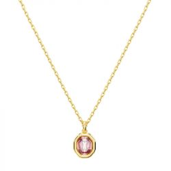 Collier femme imber swarovski métal doré et cristal rose 5682531 - colliers-femme - edora - 0