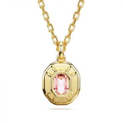 Collier femme imber swarovski métal doré et cristal rose 5682531 - colliers-femme - edora - 3