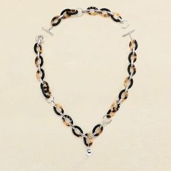 Collier femme agatha aria argenté et acétate 02680142-788-tu - colliers-femme - edora - 0