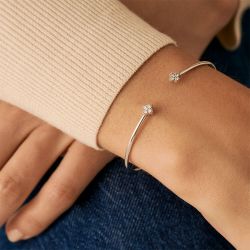 Bracelet femme jonc beloved agatha argent 925/1000 et oxydes 02420745-136-tu - bracelets-femme - edora - 1