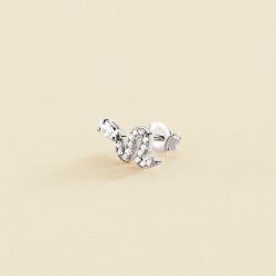 Boucle d'oreille femme piercing puce snaky agatha argent 925/1000 et oxydes 02320980-136-tu - boucles-d-oreilles-femme - edora - 0