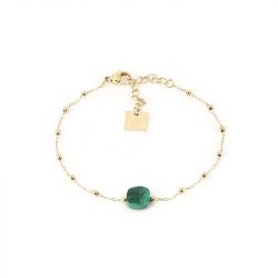 Bracelet femme pablo zag bijoux acier doré et malachite sbs15220-01grn - bracelets-femme - edora - 0