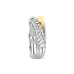 Bague femme ti sento argent 925/1000 bicolore et oxydes taille 54 1973zy - bagues-femmes - edora - 1