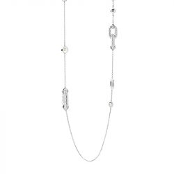 Collier femme sautoir ti sento argent 925/1000 argenté et oxydes 34045zi - colliers-femme - edora - 2