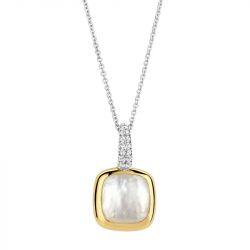 Collier femme suspension ti sento argent 925/1000 bicolore et nacre 6829mw - colliers-femme - edora - 0