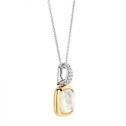 Collier femme suspension ti sento argent 925/1000 bicolore et nacre 6829mw - colliers-femme - edora - 2