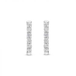 Boucles d'oreilles femme créoles ti sento argent 925/1000 et  oxydes 7957zi - boucles-d-oreilles-femme - edora - 2