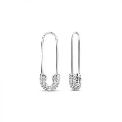 Boucles d'oreilles femme pendantes earrings ti sento argent 925/1000 et oxydes 7970zi - boucles-d-oreilles-femme - edora - 0