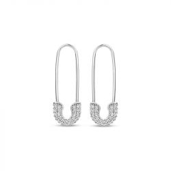 Boucles d'oreilles femme pendantes earrings ti sento argent 925/1000 et oxydes 7970zi - boucles-d-oreilles-femme - edora - 2