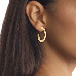 Boucles d'oreilles femme calvin klein acier doré 35000347 - creoles - edora - 1