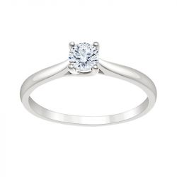 Bague femme solitaire evidence n°2 or 750/1000 diamant 0,20 carat cr48166dw - solitaires - edora - 0