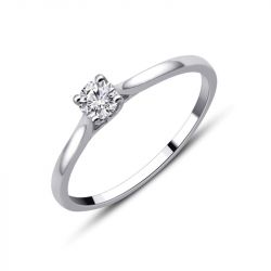 Bague femme solitaire evidence n°2 or 750/1000 diamant 0,20 carat cr48166dw - solitaires - edora - 1