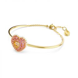 Bracelet femme jonc swarovski idyllia doré rose et cristaux 5687258 - bracelets-femme - edora - 3