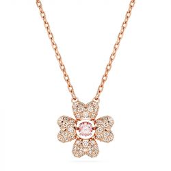 Collier femme swarovski idyllia doré rose et cristaux 5674211 - colliers-femme - edora - 0