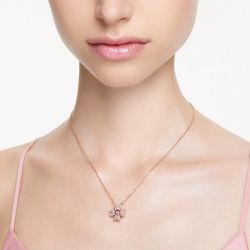 Collier femme swarovski idyllia doré rose et cristaux 5674211 - colliers-femme - edora - 1