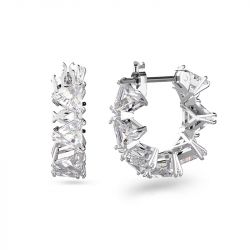 Boucles d'oreilles femme  créoles swarovski matrix argenté et cristaux 5632467 - boucles-d-oreilles-femme - edora - 0