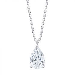 Collier femme eÏko or 750/1000 blanc et diamant de synthèse lcn38546dw - colliers-femme - edora - 0