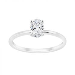 Bague femme solitaire eÏko or 750/1000 blanc et diamant de synthèse lcr101699dw - solitaires - edora - 0